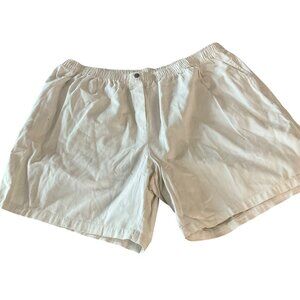 Woman Within White Cotton Elastic Waist denim Shorts Size 34W plus pockets Jean